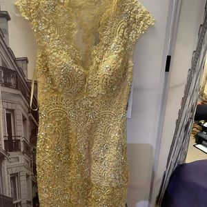 Jovani gold embroidery dress size 8